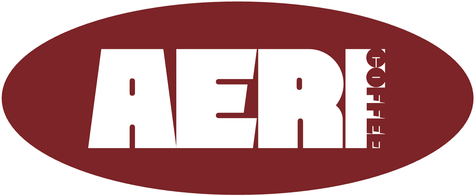 Logo AERI Coffee versi maroon